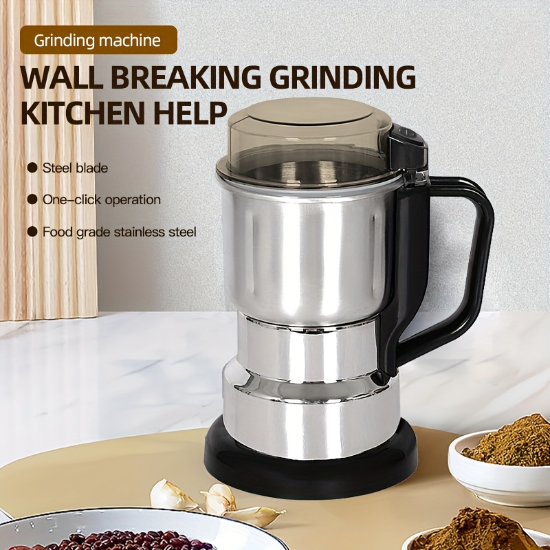 uao stainless steel electric grinder 8 blade high speed 12500 rpm   operation multi functional for   herbs medicinal ingredients 220 240v durable kitchen appliance with ergonomic handle grinder for kitchen herb   sleek appliance   construction Product details 0