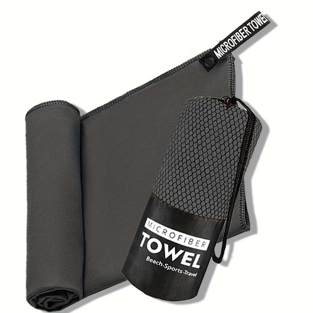 TEMU 1pc Outdoor Camping Quick- Towel, Portable Travel Storage Towel, Fast-absorbing Lightweight Pure- Towel, Suitable For Running, Fitness, Cycling,