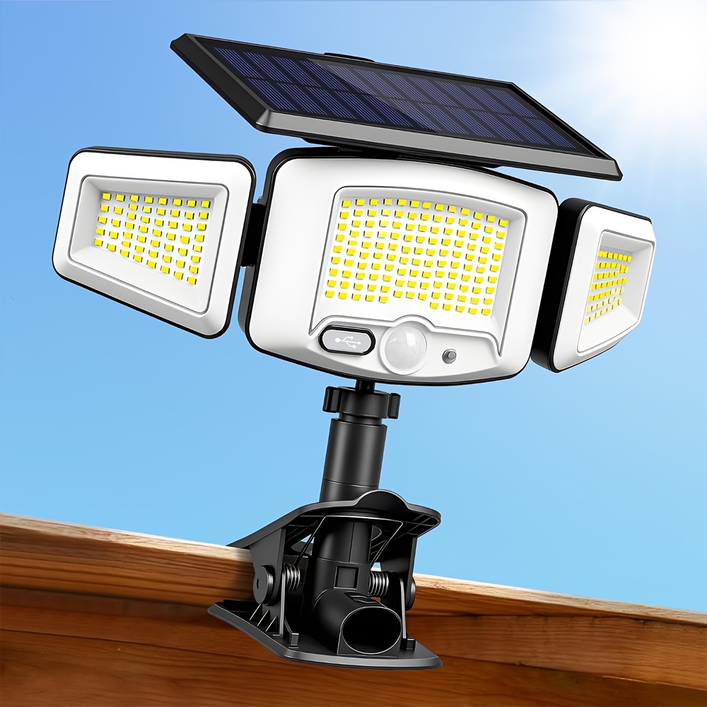 TEMU Luci Solari da Esterno con Clip, 231 LED con di , Alimentate ad Energia Solare e Ricaricabili tramite USB, Luci Solari a 3 con di 270簞, Luci di