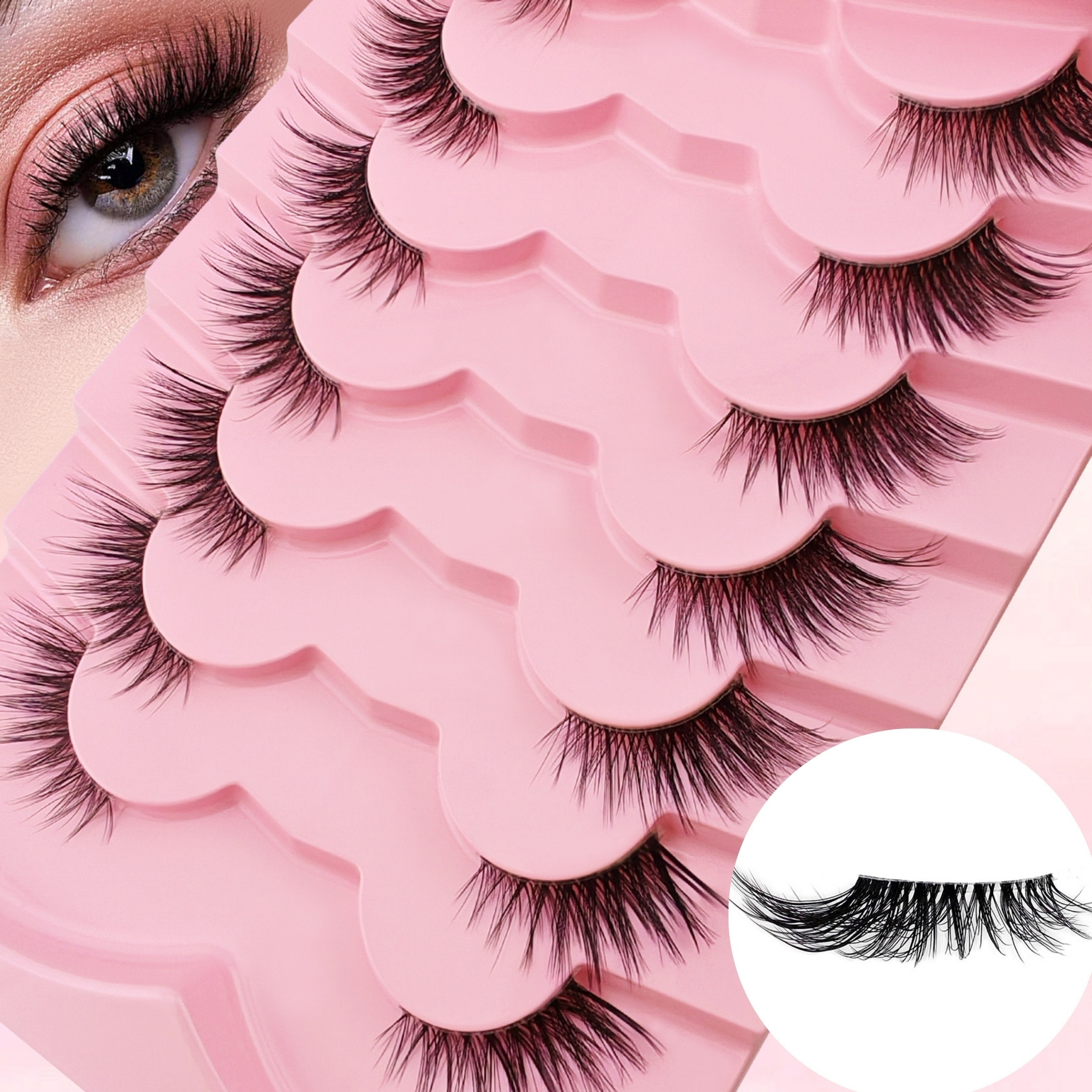 

7 Pairs Of Half-eye False Eyelashes, And Fluffy, Eye Tail False Eyelashes, Comfortable And , Imitation False Eyelashes