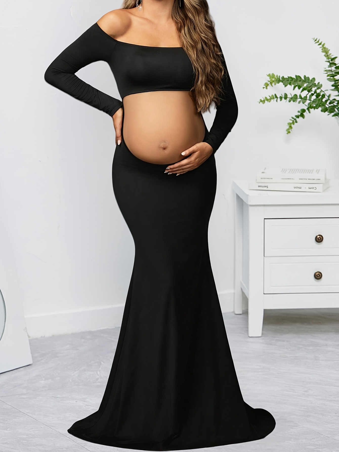 costco dresser Sage Maxi Maternity Photoshoot Dress main image 1