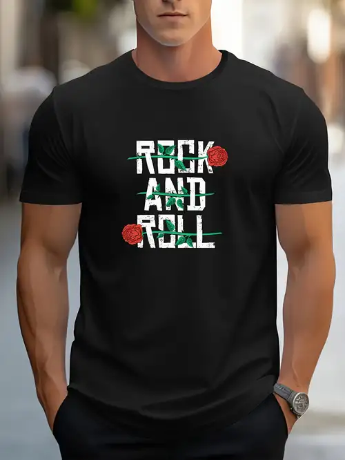 Project Rock Print Tees Men Casual Quick Drying Breathable T