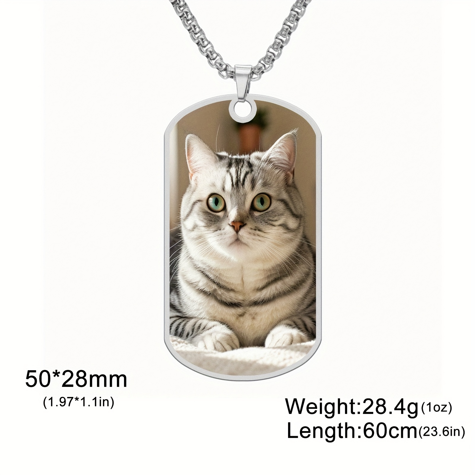 TEMU 1pc Collier Pendentif Photo Personnalisée Couleur Acier Inoxydable 304 Marque EUEAVAN Accessoire de Bijoux pour Couple, Membre de , Amis Photos