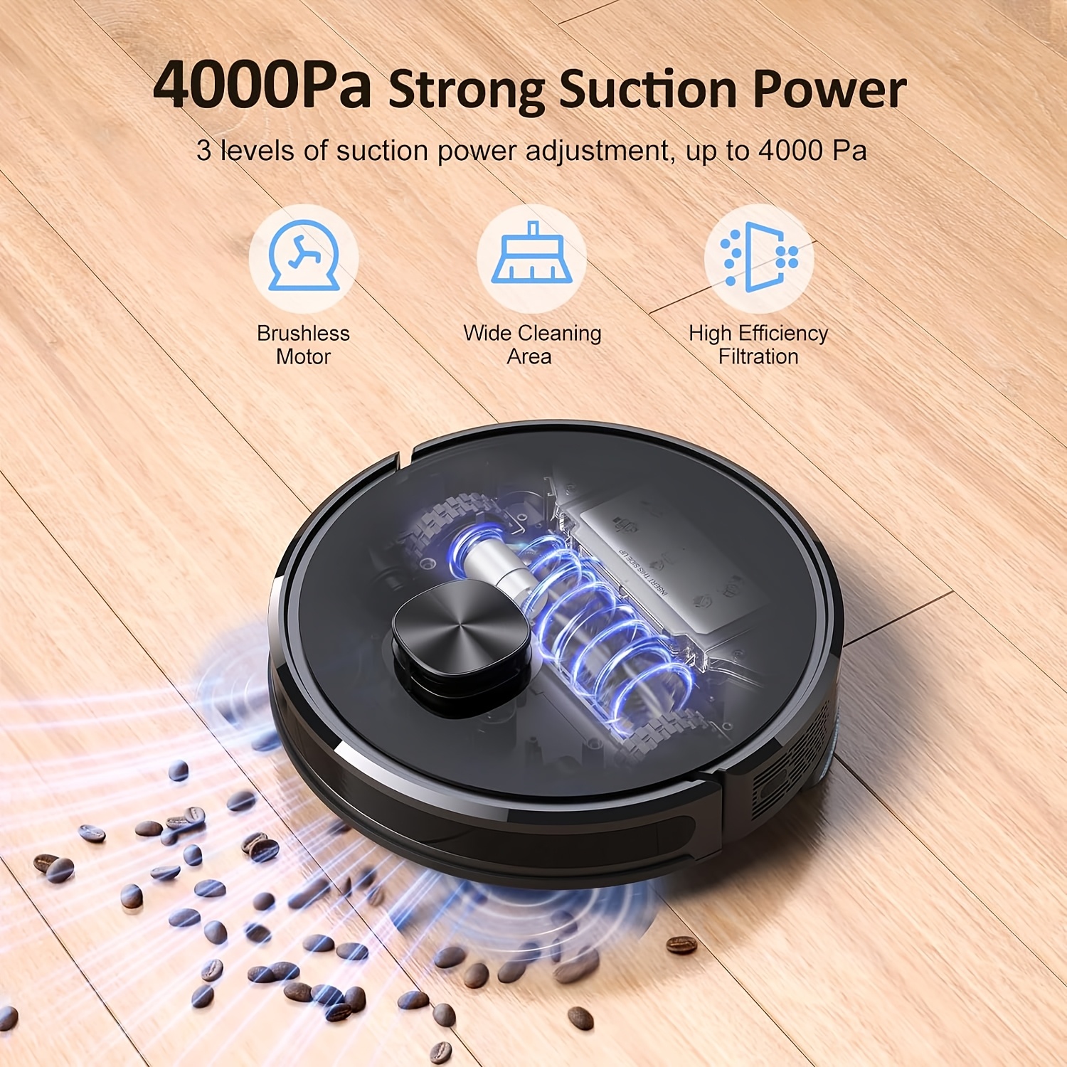 Lubluelu SL60D Robot Vacuum Cleaner And Mop Combo, Laser LiDAR Navigation Robotic Vacuum 4000Pa, 150Mins Max, 10No-Go Zones for Pet Hair Carpets Floor-Used, Robot Vacuum Cleaner, Robotic Vacuum Cleaner And Mop, Vacuum Cleaner Cordless