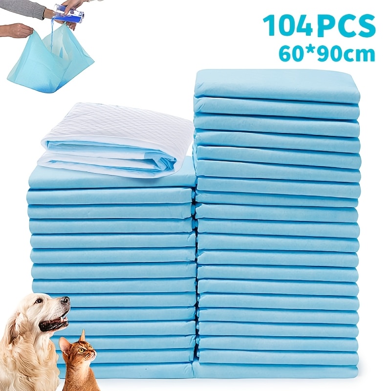 104pcs Hygiene Mats 60 X 90 Cm, Dog Mats, Super Absorbent And, Thick And Very Durable, With Sealed Edges And Odor Neutralization, Ideal For The Of Puppies, For Older Dogs And Weakened Animals
