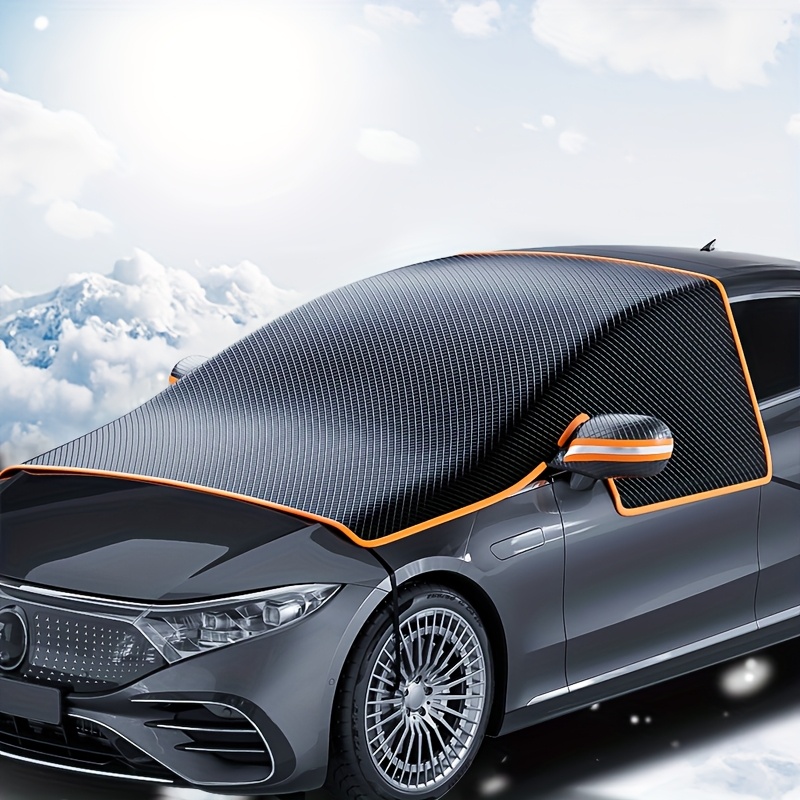 TEMU 1pc Car Front Windshield Snow Cover ( Called Car Snow Shield). Equipped With Magnetic For Fixation, Wind-resistant In Strong , And Portable. It