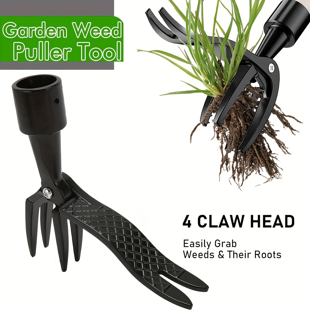 

Manual Stand-up Weeder - 4-claw Steel Head Hand Weeder, Durable Outdoor Manual Puller Tool, Ergonomic Handle For Efficient Root Removal, No Electricity Needed