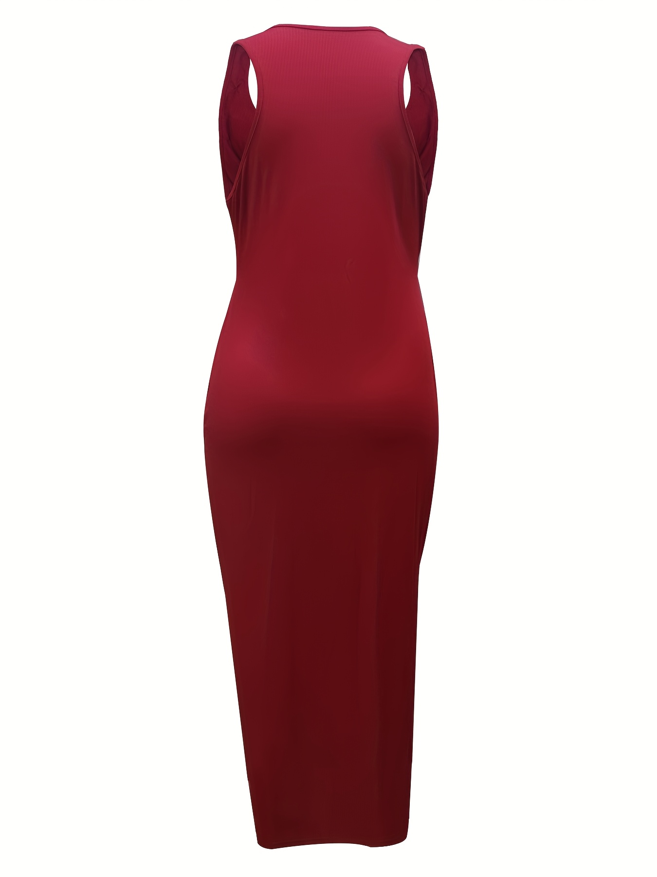 plus size solid color fit sleeveless low neck slit - Temu Bahrain