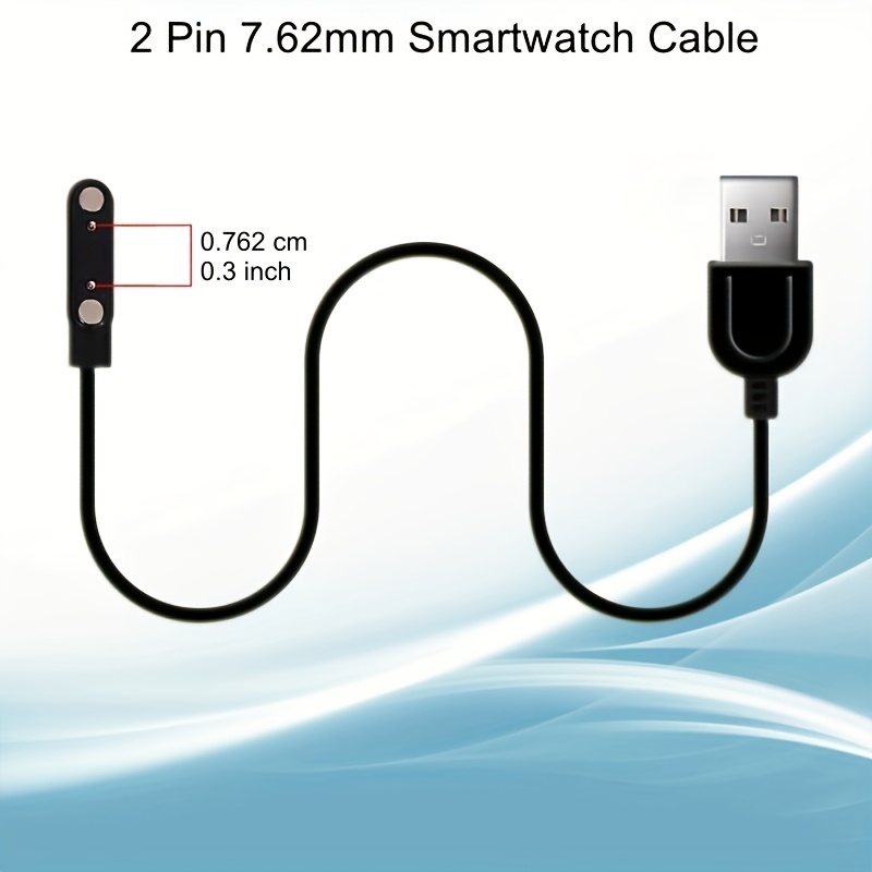 1pc 2p762 For Smart Watch Charger Cable 2 Pin Cord, Replacement Charger For Smart Watch Fitness , Charger Contact Pin Compatible 7.62mm