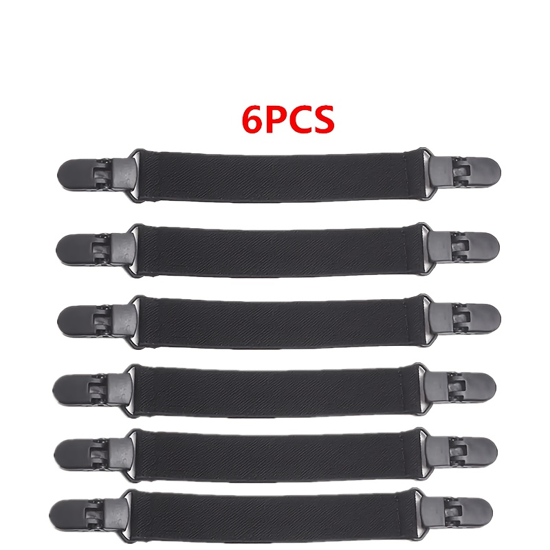 TEMU Lot de 6 pinces -dérapantes pour revers de pantalon, sangles élastiques pour bottes, bandes élastiques invisibles pour jambes de pantalon de