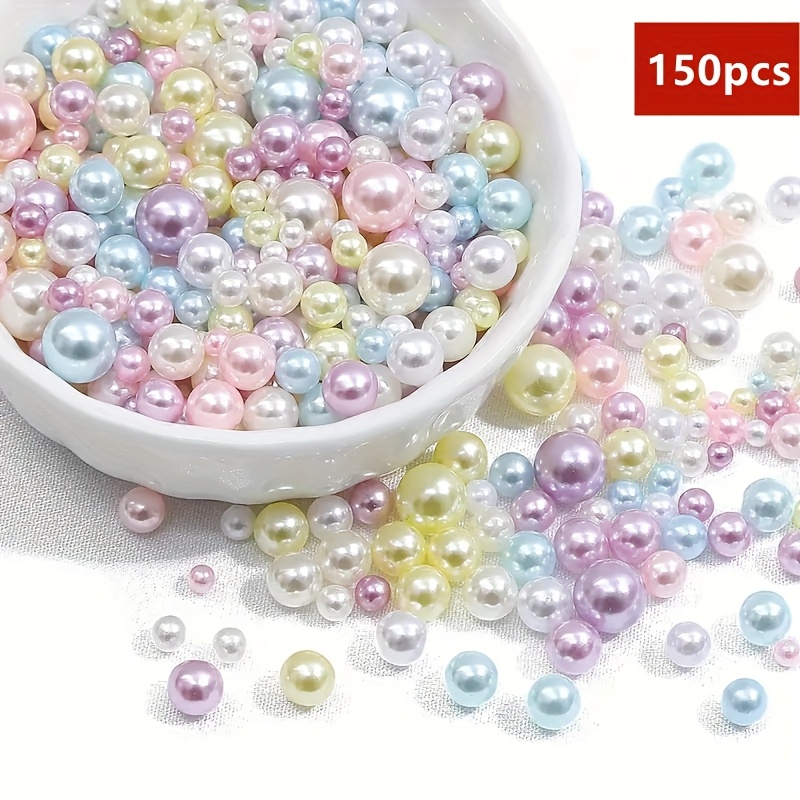 150pcs, 3-10mm Mixed Color Round Beads Loose Beads, For Decoration, Couple Bracelet, For Bead Jewelry Making