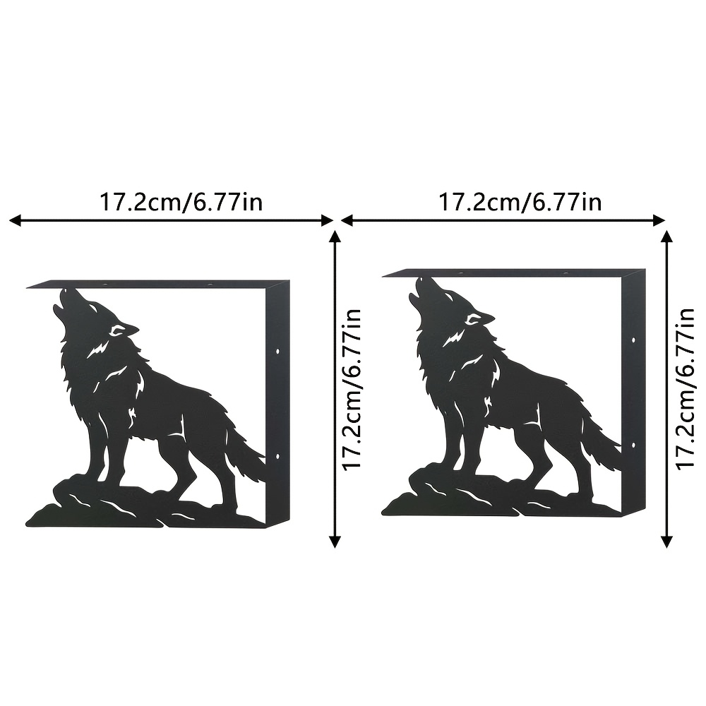 TEMU Lot de 2 étagères métalliques type loup avec support en métal de L, de place, nécessite un montage mural (perçage ), convient pour un rangement