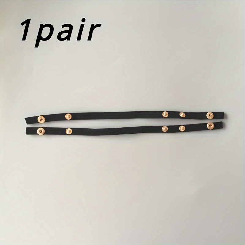 Adjustable Sandal Heel Straps with Metallic Buckles - Secure Fit Anti-Slip Modification for Loose Slippers, Clear Plastic Heel Caps Included (Black &amp; White)