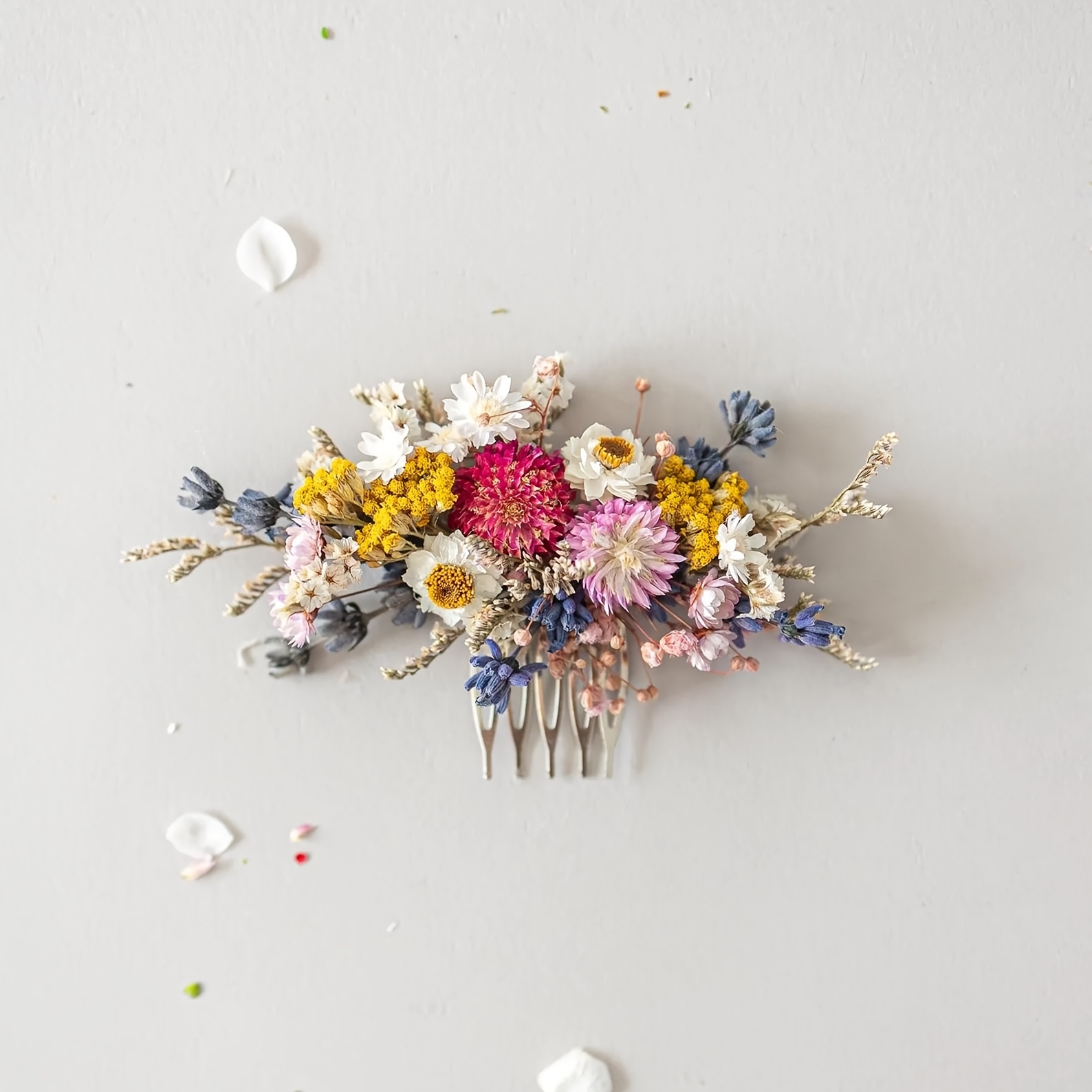 1pc Artificial Flower Hair Comb With Lavender And Daisies. Bridal Floral Headpiece. Romantic Wedding Headpiece. Summer Headpiece