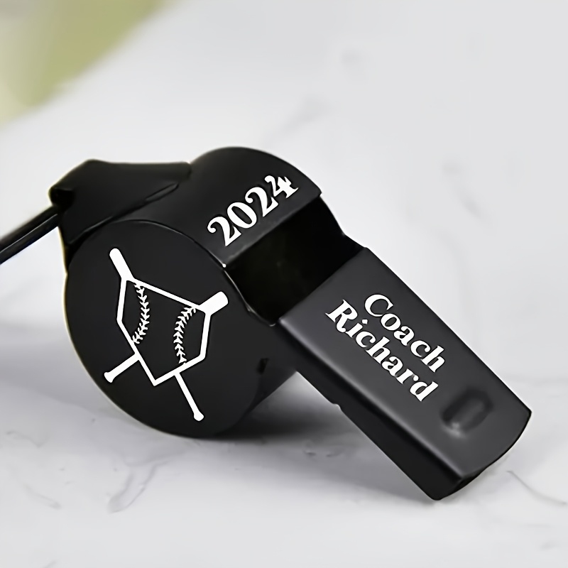 TEMU 1pc, Custom Engraved Sports /teacher Gift, Personalized Whistle Necklace, Engraved Whistle, Back-to- Custom Teacher Gift