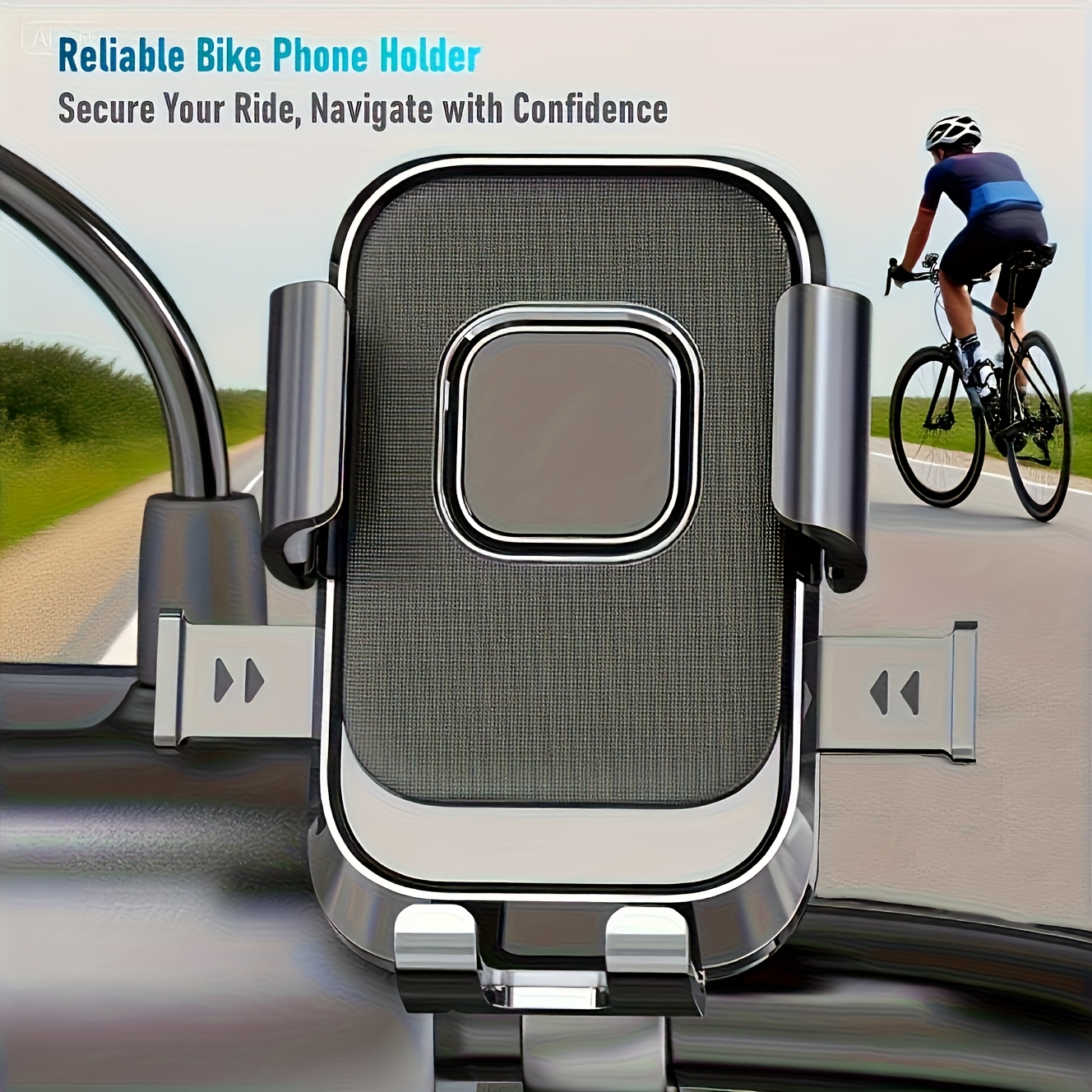 Motorcycle and Bicycle Handlebar Phone Mount with 1s Auto Lock and 10s Quick Install Compatible with iPhone and Samsung