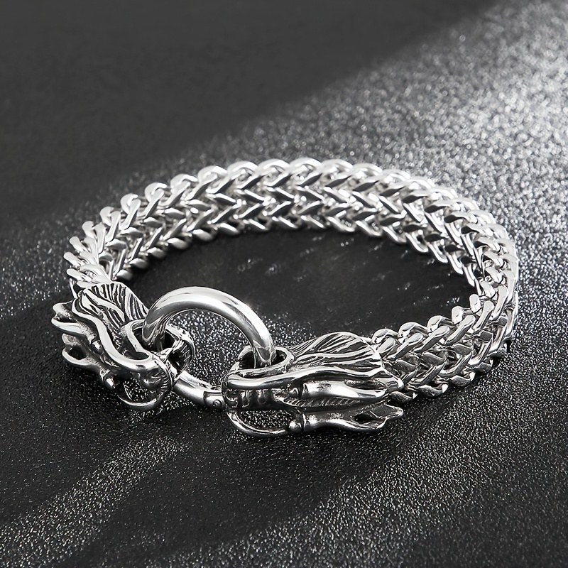 Men's Retro Fish Scale Pattern Woven Bracelet