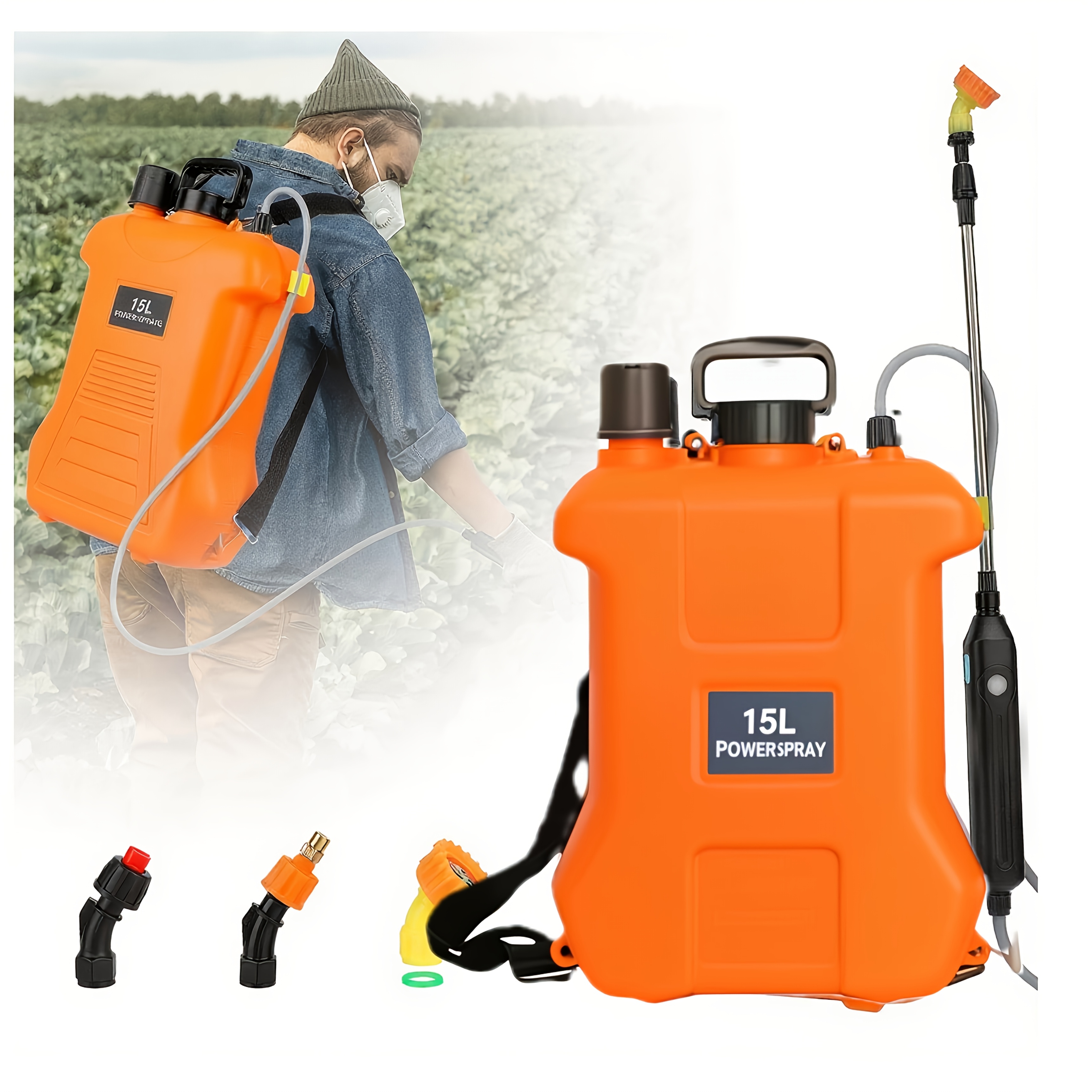 Luxury 14.99 L Electric Garden Sprayer, Suitable for Lawn and Flower Bed – with Telescopic Wand & 3 Nozzles, USB Rechargeable Handle Electrical Misting Machine – Portable Watering Can Backpack Style Large Capacity Durable Outdoor Life Accessory Gift Idea Christmas Present, Lawn And Garden Portable Sprayer, Weed Sprayer, Plant Sprayer, Lawn Care, Telescopic Spray Gun, Longlasting Build, Misting Device, Water Sprayer, Landscaping Professionals