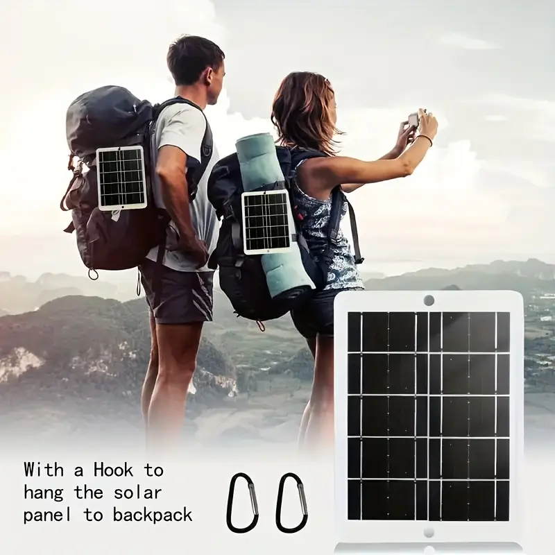 3w 5v monocrystalline solar panel charger with usb port portable outdoor solar charger for phones tablets flashlights cameras small fans compact lightweight design for camping hiking phone charger camping cable with connectors emergency charging foldable charging highefficiency charging emergency preparedness Product details 2