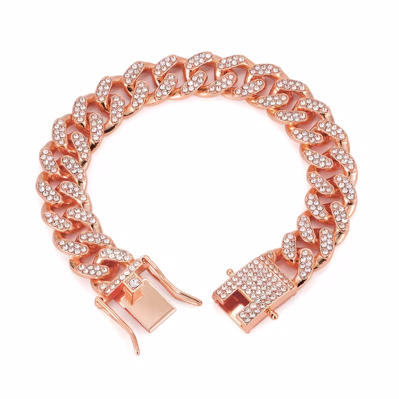 shiny bracelet cuban chain bracelet exaggerated hip hop style hand chain jewelry party favors Product details 3