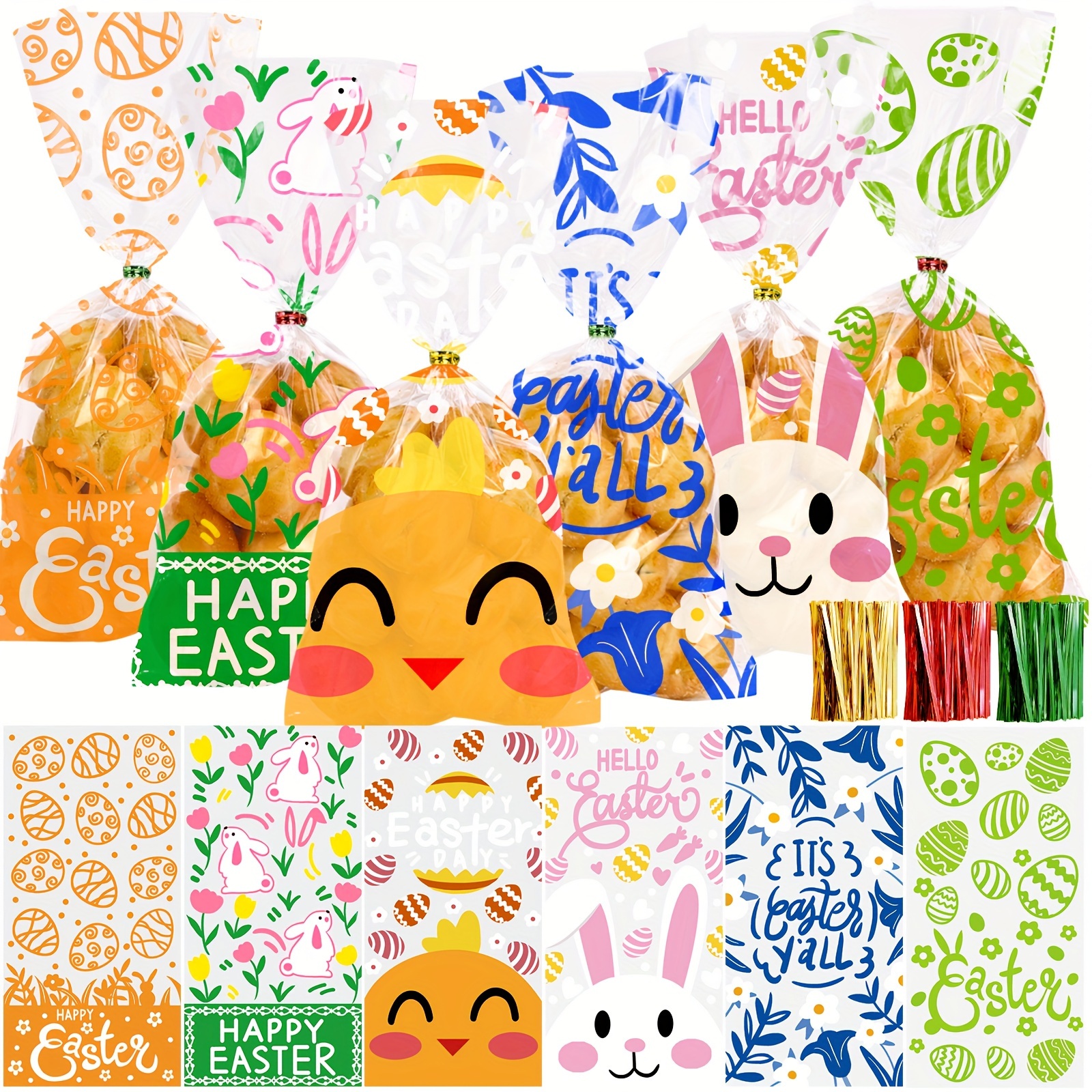 Easter Cellophane Bags Treat Bags Bulk Gift Bags Easter - Temu