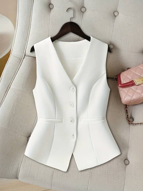 womens summer v neck short vest
