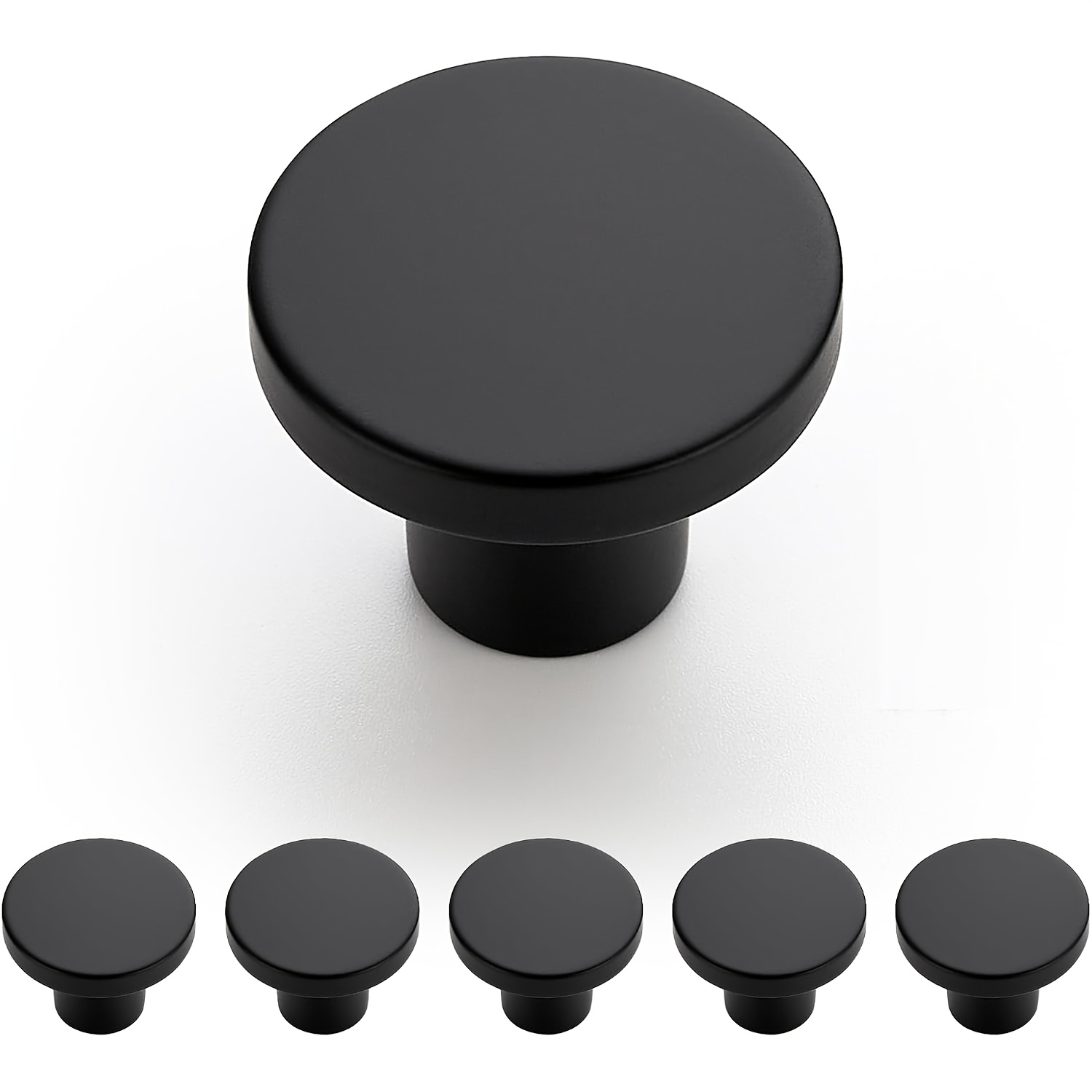 TEMU 5pcs/15pcs, Black Cabinet Handles, Matte Black Kitchen Cabinet Pulls, Round Drawer Handles, Kitchen Hardware For Wardrobe Drawers And Cabinets