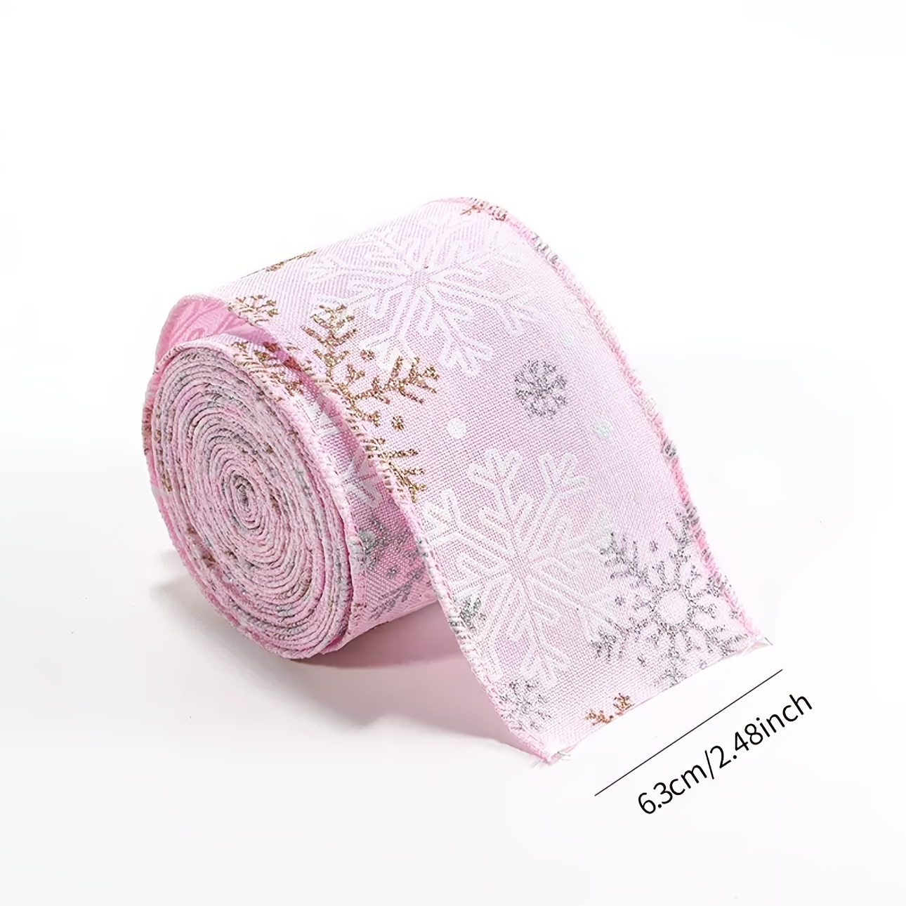 TEMU Ruban de Neige avec Paillettes Fines, Ruban de Satin Coloré à Motif Tissé, Ruban Cadeau Décoratif - Décoration de Fêtes Élégante - Convient pour