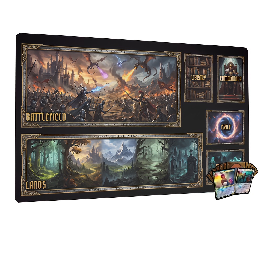 E-shop Träumende Kampf-Dragon Spielmatte | 23.62X11.81 Zoll Rutschfeste Gummi Schreibtischunterlage mit , Kompatibel für TCG, Tabletop Spiele,
