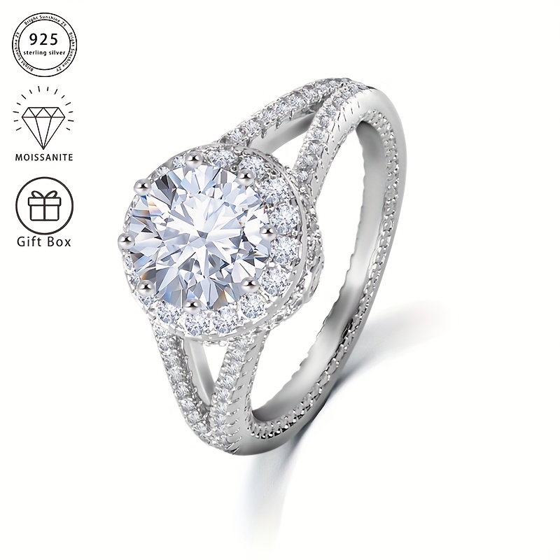 bague luxe en argent 925 diamant 3ct dames Temu France
