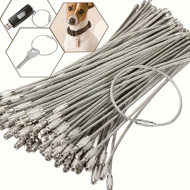 

22-pack Stainless Rings, Silvery Grey , Non-braided Cable Label Loops, Keychain Cables For Men