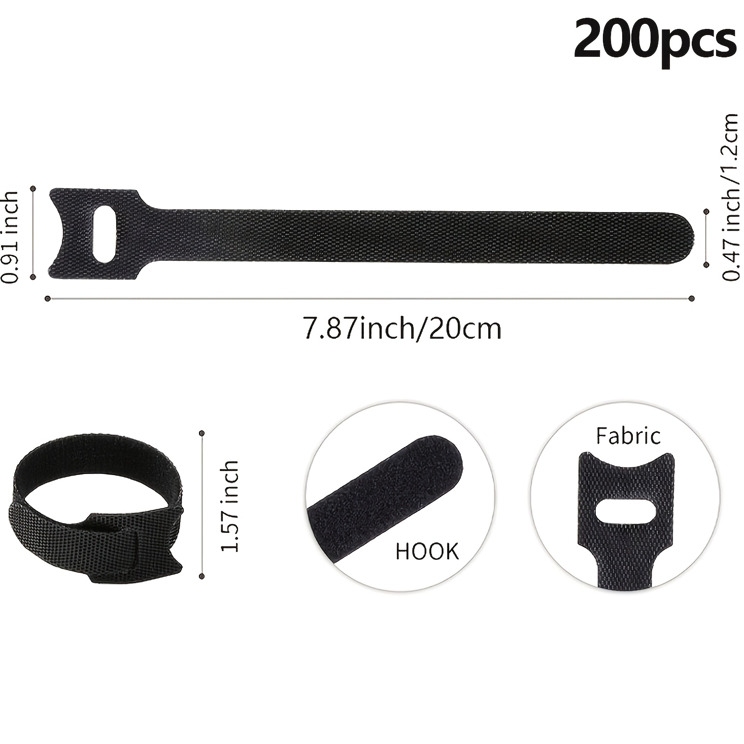 200pcs Reusable Cable Ties for Adjustable Cable Management