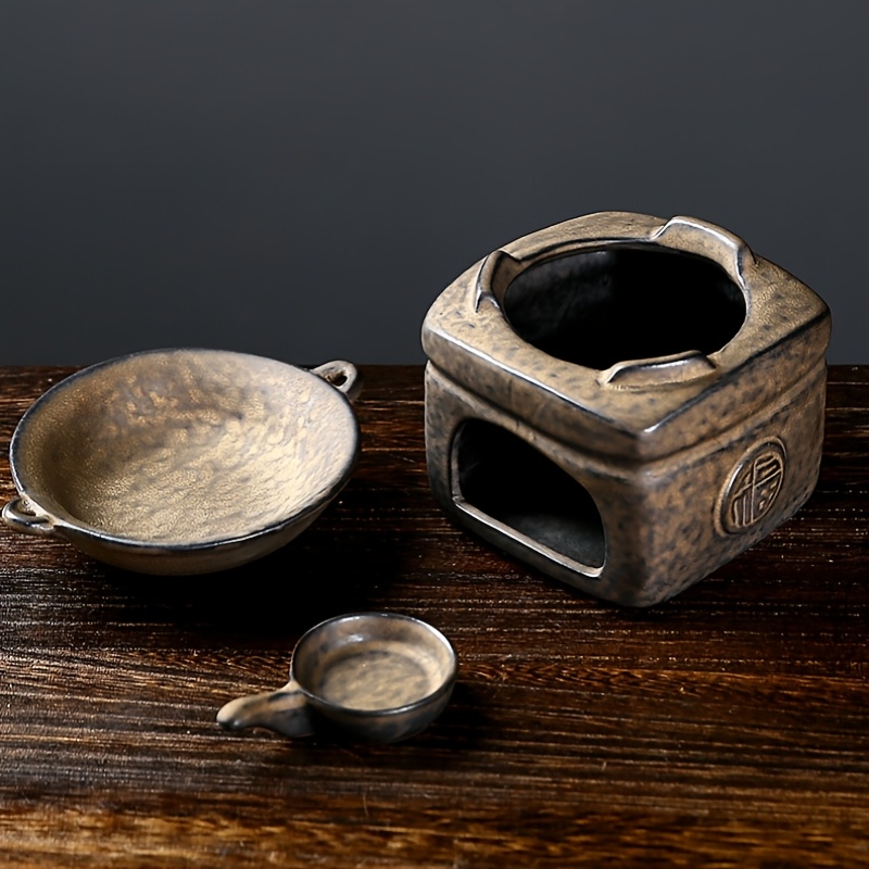 A Set Of Elegant Ceramic Incense Burners With Lids And Pots, Fire-resistant Diffusers, Used For Burning Wax, Perfect For Home Decoration, Very Suitable For Indoor Use, For Home Fragrance Decoration
