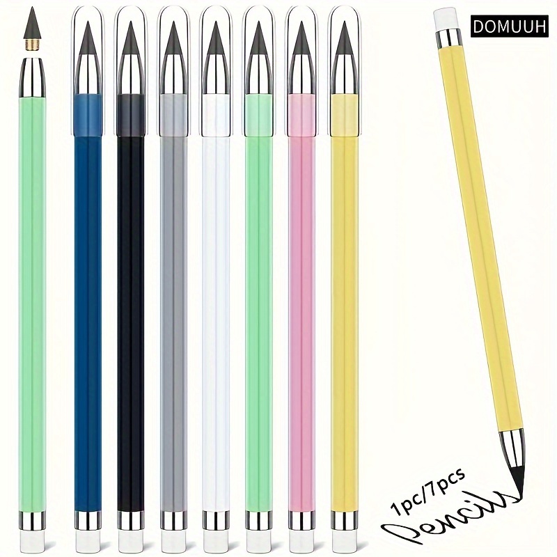 6 Sets Everlasting Pencil, Infinity Inkless Pencil with Eraser, Magic Cute  Forev