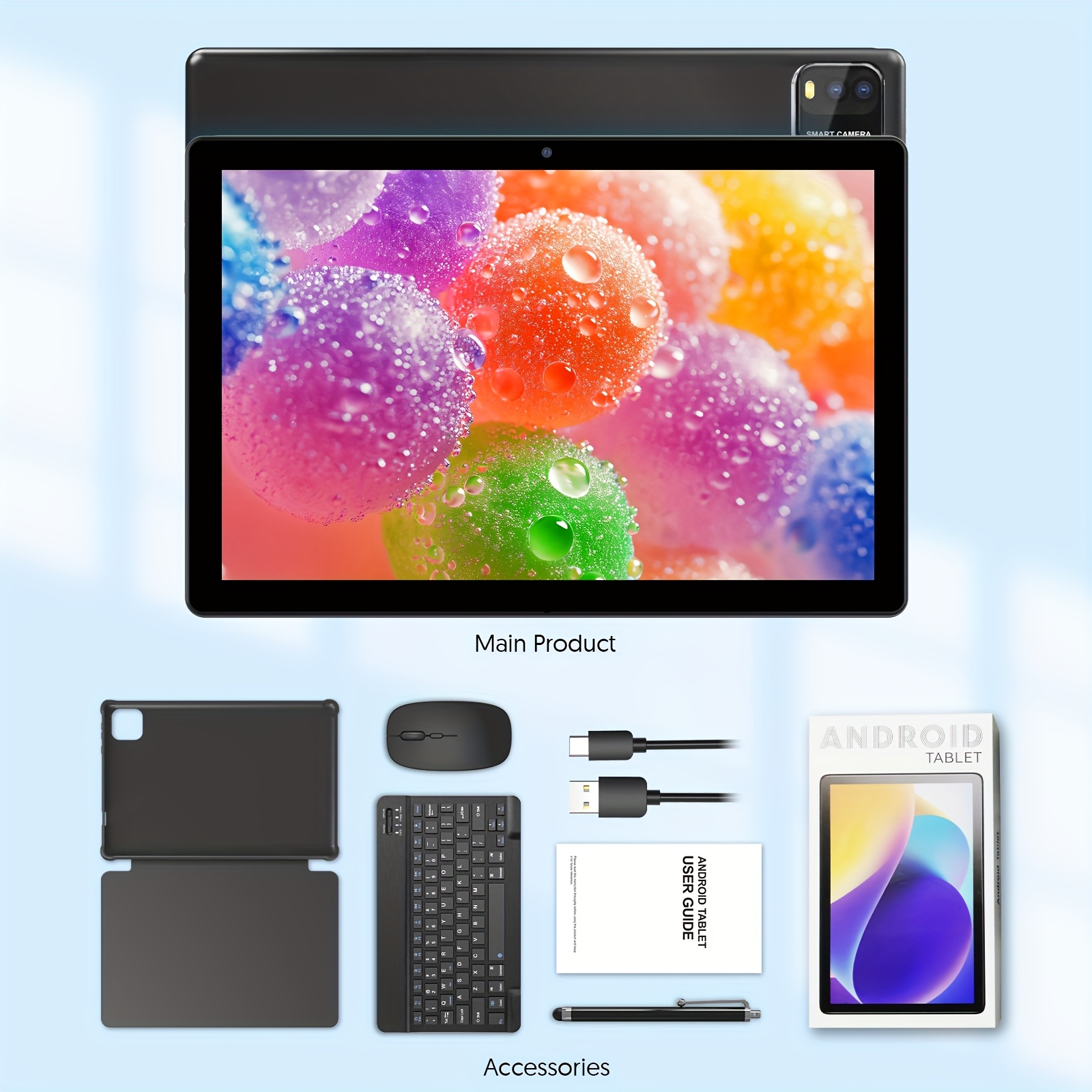 Image of 10.1-inch 15 Tablet, 12(3+9)gb , 64gb Rom, With Keyboard, Mouse, Stylus And Protective Case, 1280*800 Ips Display, 2mp+8mp Cameras, 6000mah Long-life Battery, Lightweight And , Stylish And Elegant