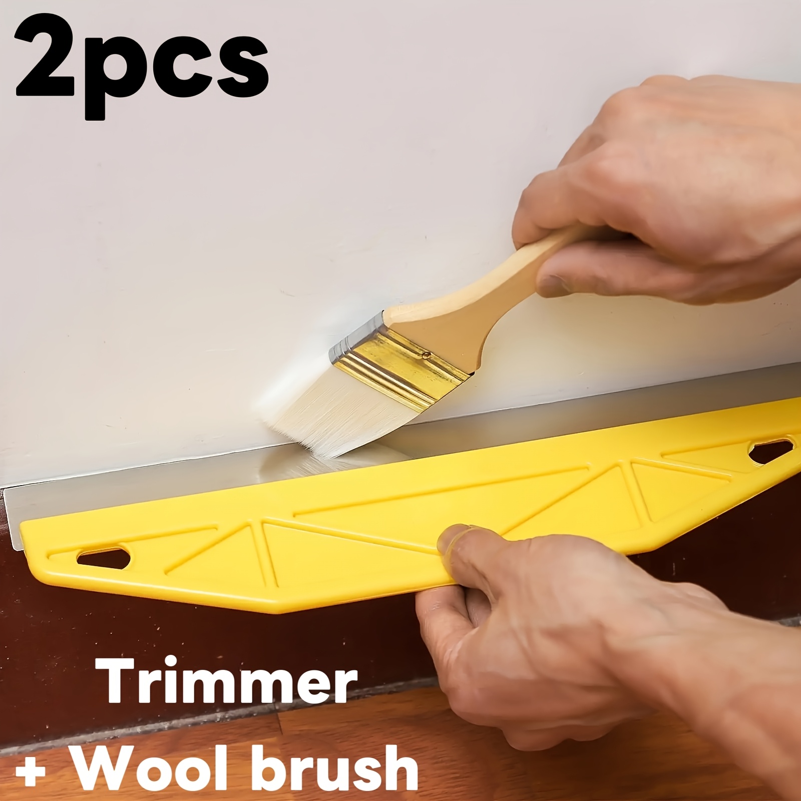 2pcs professional heavy duty paint trimmer brush durable   wall   tool suitable for precise   wallpaper cutting corner work ideal for painters   trimmer wool brush