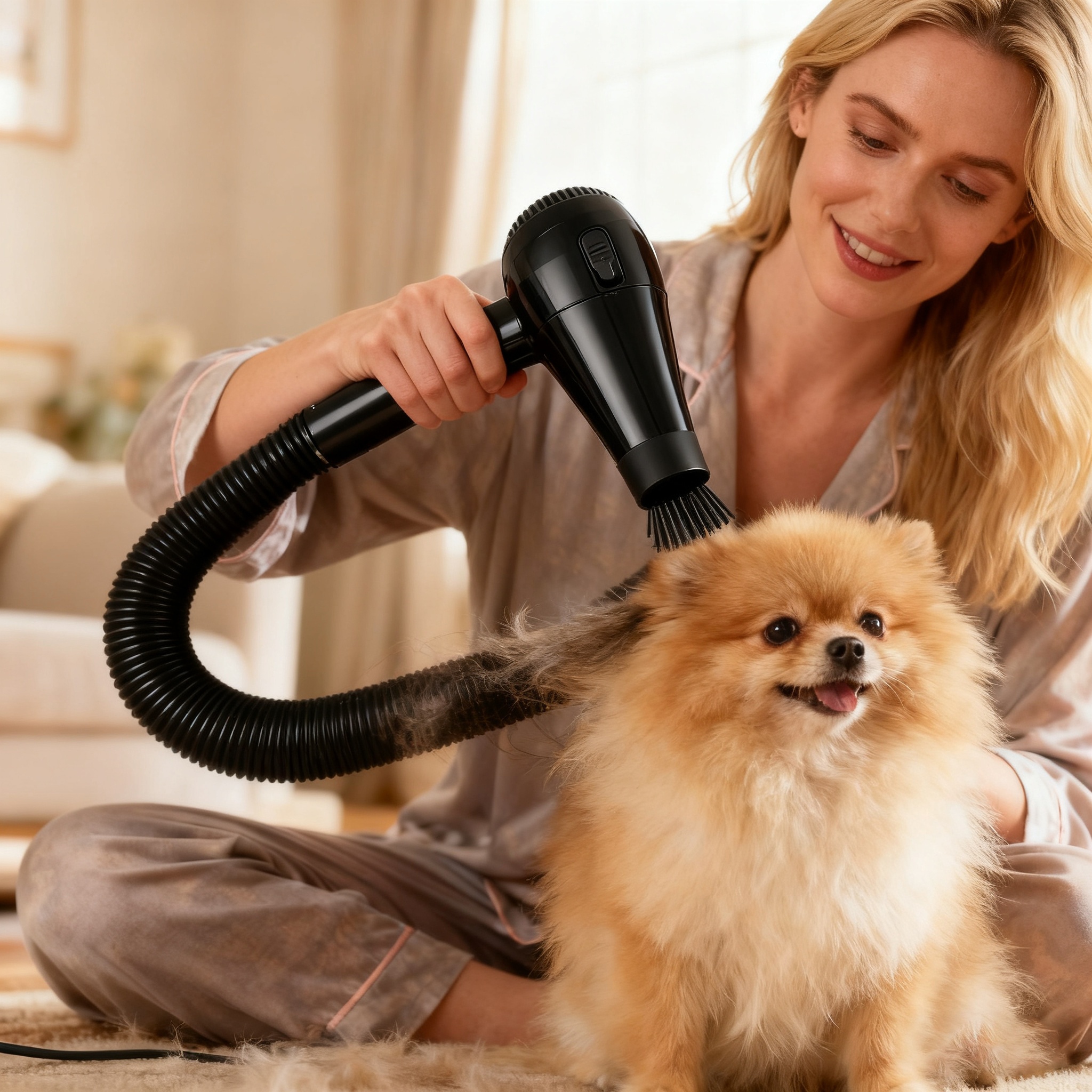 Image of 1800w Multifunctional Pet Grooming Hair Dryer, Motorcycle Electric Hair Dryer, Portable Car Dryer, Suitable For Bicycles, Motorcycles, Cars, Or Pets