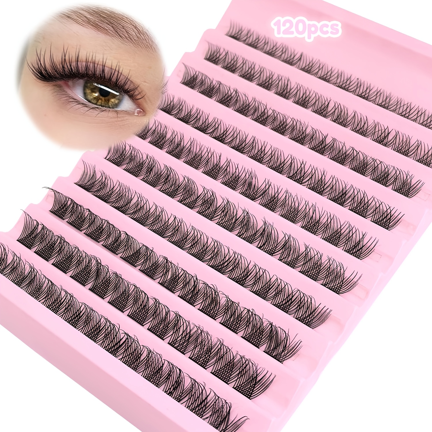Eyelash Extension Kit 30d40d80d False Eyelashes With 8-16mm Natural Comfortable Eyelashes 0.07mm Thickness C/d 10-18mm Length Doll Eye Cat Eye Cosplay Cluster Style Reusable For Beginners