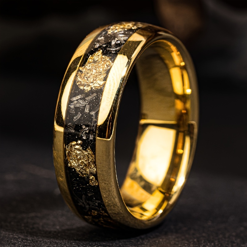 

1pc Fashion 's Golden Steel Ring