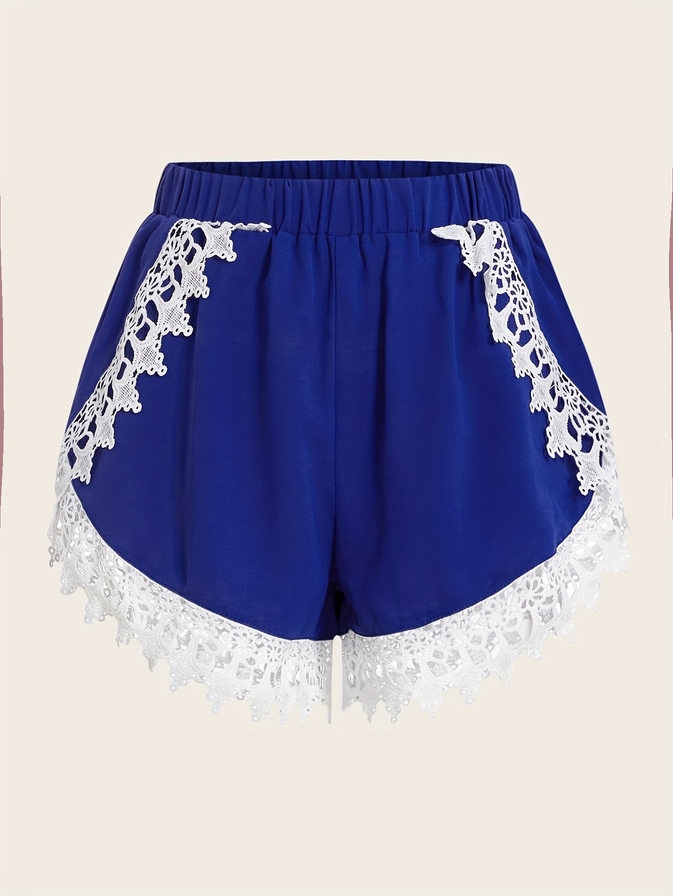 Solid High Waist Shorts Elegant Ruched Chain Waist Shorts - Temu
