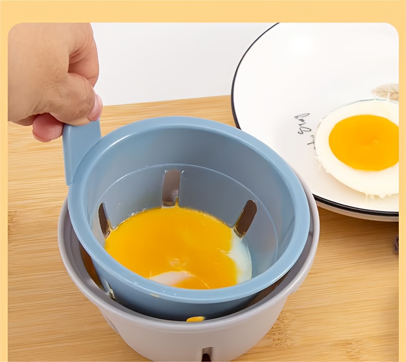 portable single cup plastic egg mold with lid heat resistant microwave egg poacher maker multi ply material breakfast kitchen gadget details 2