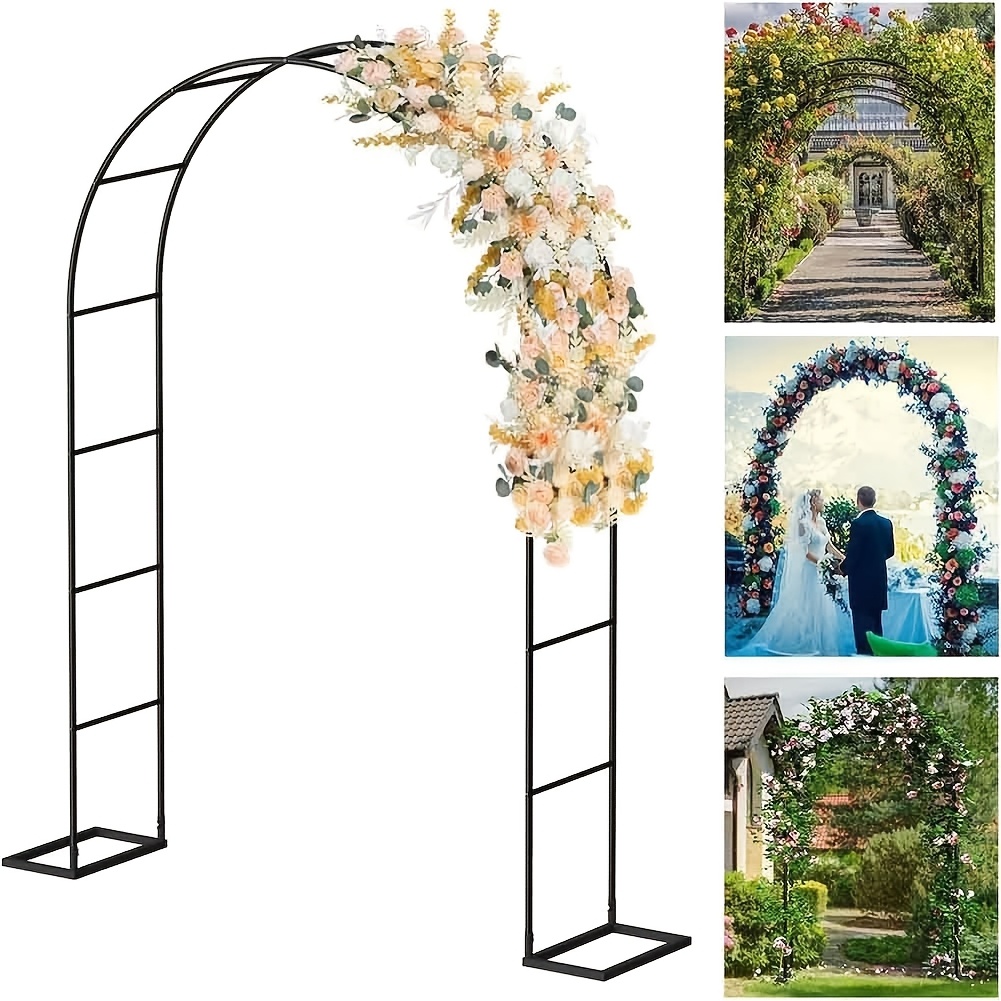 

Wedding Arch Support Kit, 2 Stylish Designs, High Quality Black Metal Garden Arch, Ideal For Weddings, Birthday Parties, Graduations, Day Backdrop Decorations, Plants Climbing (with Base)