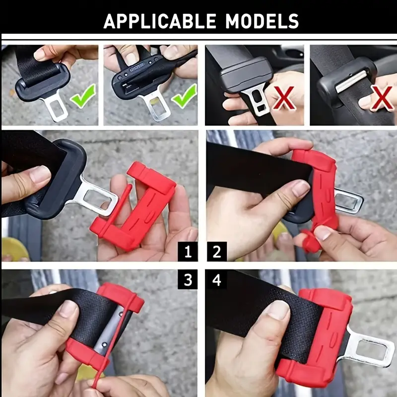 2Pcs Silicone Car Seat Belt Buckle Clip Anti-Scratch Protector Cover Accessories 2Pcs Silicone Car Seat Belt Buckle Clip Anti-Scratch Protector Cover Accessories