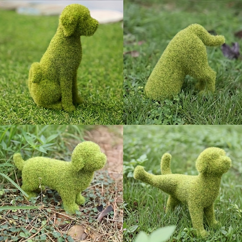 

Outdoor Courtyard Lawn Green Simulation Plush Dog Ornaments, Creative Resin Home Decorations For Room, Office, Home, Halloween Christmas Birthday Gift Party Favors (not Recommended To Get Wet)