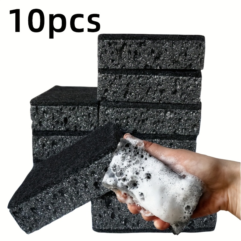 10 pack   scrubber sponges multipurpose kitchen cleaning sponges for dishwashing pots and bbq tools non stick oil outdoor barbecue cleaner