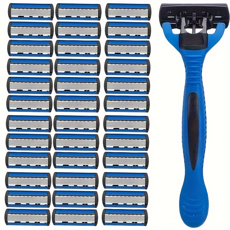 

6601 Blue-black 1 Handle + 12/24 Six-layer Blade Shaver