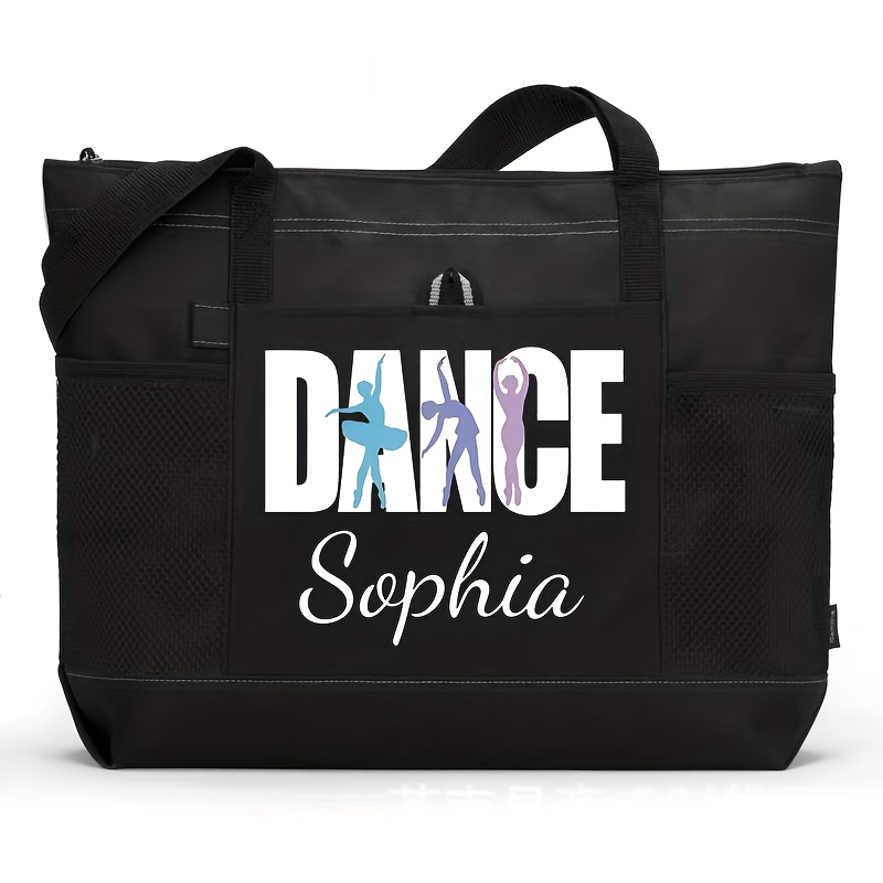 TEMU Sac Bandoulière Thème Danse - Nom//Chiffres, de Danseuse et de Danse, Grand Sac Pliable à Grande avec Bandoulière Réglable, Nylon