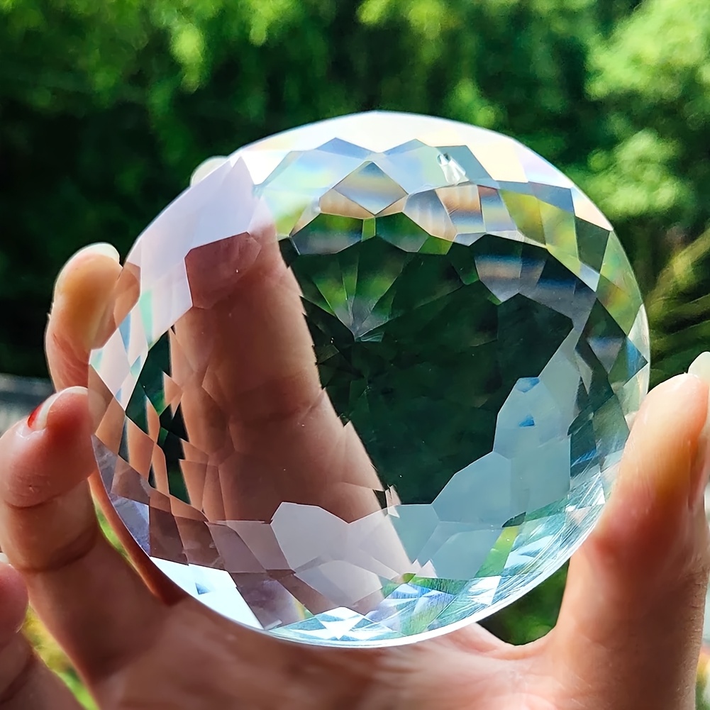 Image of Delicate Glass Drop Suncatcher Transparent Hanging Prism Diy Chandelier Component Pendant Ornament Craft Decoration Home