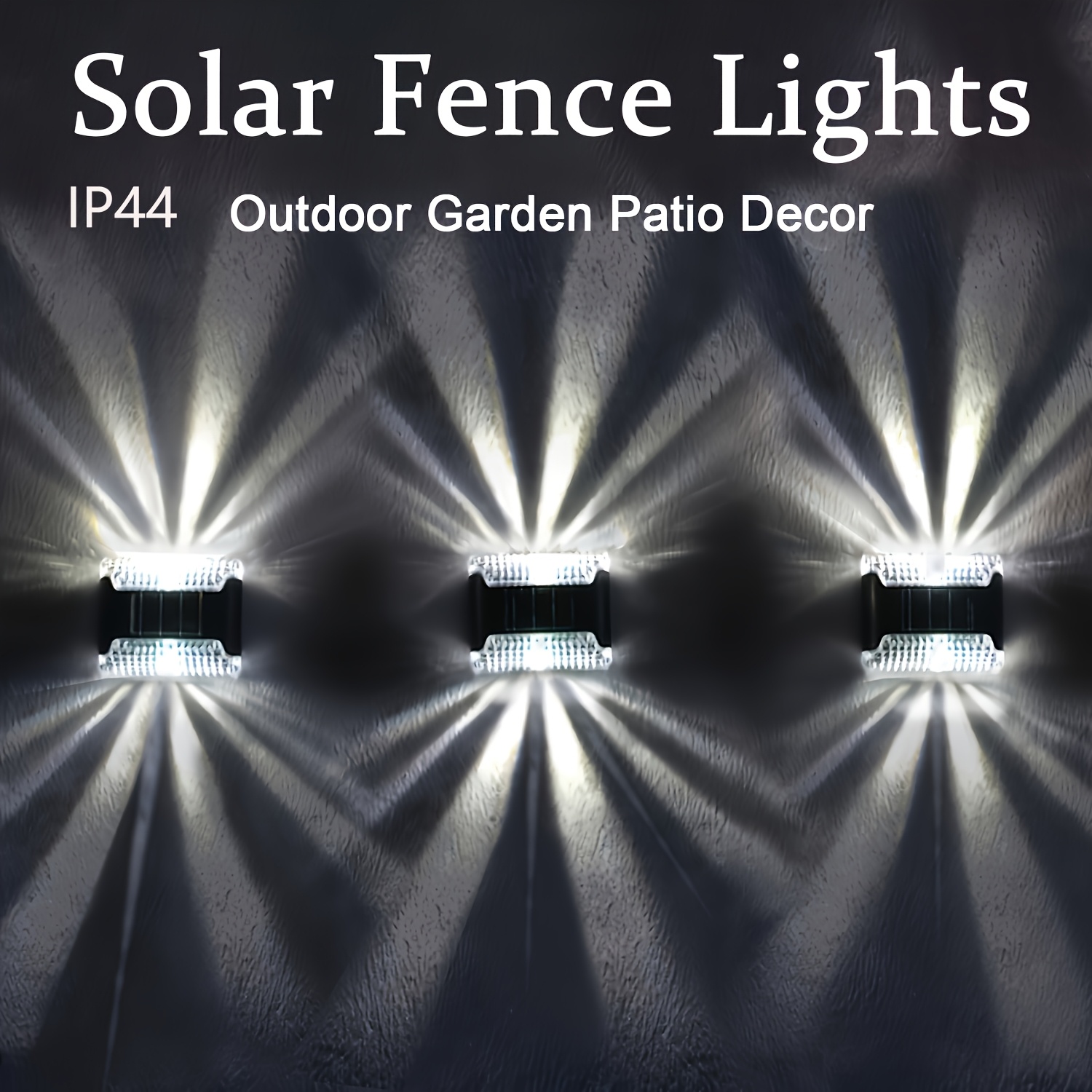 4pcs Solar Wall Lamp Outdoor, Solar Step Lights, Up And Down Wall Lamp, Outdoor Deck Lights, Solar Fence Lights, Garden Lights for Outdoor Courtyards, Gardens, Lawns, Patios, Courtyards, Fences, Driveways, Passage Decoration