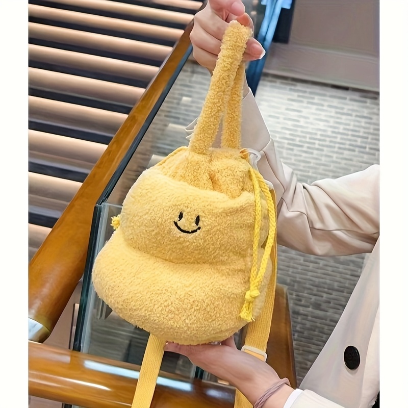   poop festival fashionable poop single shoulder bag handbag single shoulder crossbody bag small bucket bag coin purse student backpack funny bag festival gifts for relatives   lemon yellow 0